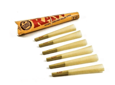 Raw Cones 6 pack - 1 1/4 Size papers - Regular