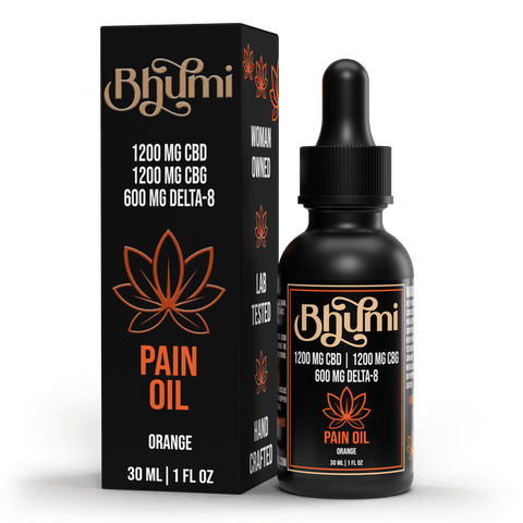 Bhumi Pain Oil 1200 mg CBD 1200 mg CBG 600 mg D8 - Orange