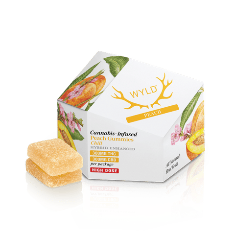 Wyld | 300mg Gummies - Peach 1:1 THC/CBD