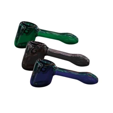 Glass Hammer Pipe w Screen | Multiple Colors
