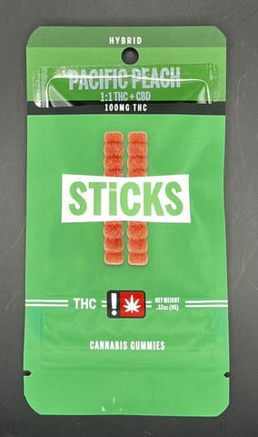 STICKS Gummies | Pacific Peach 1:1 Worms (H) | 2pk