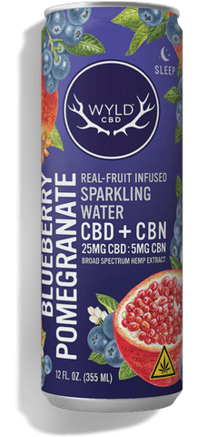 Blueberry Pomegranate CBD+CBN [25mg + 5mg] Sparkling Water by WYLD CBD