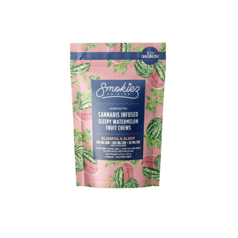 Smokiez Blissful Sleep Fruit Chews | 2:2:1 CBN:CBD:THC Watermelon 50mg Rec