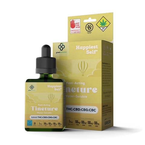 Green Revolution | Happiest Self 1:1:1:1 THC:CBD:CBG:CBC | Tincture | 100mg