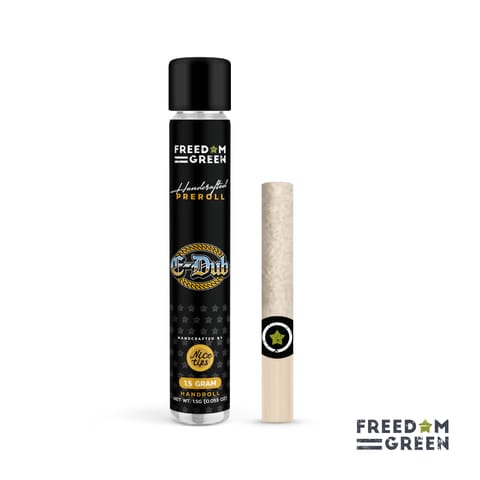 Freedom Green Hand Roll Preroll E-Dubbalicious Indica 1.5g