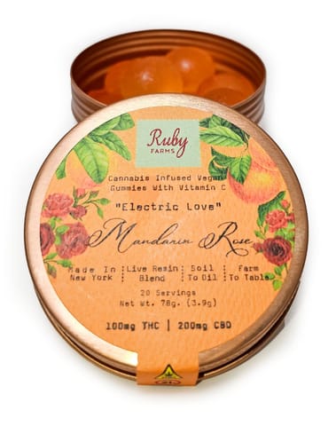 Ruby Farms - 1:2 20pk Live Resin Gummies -Mandarin Rose