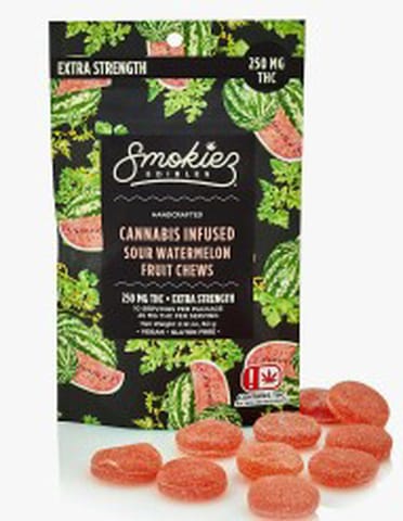 Smokiez | Sour Watermelon | Hybrid | 250mg | THC Fruit Chews