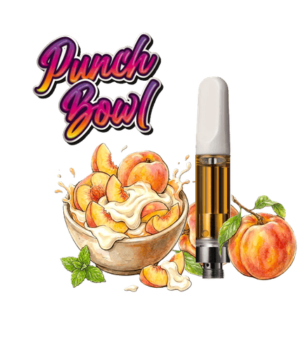 PUNCH BOWL | FLAVORED CARTRIDGE | PEACHES AND CREAM | HYBRID | 1 GRAM | 510 THREAD