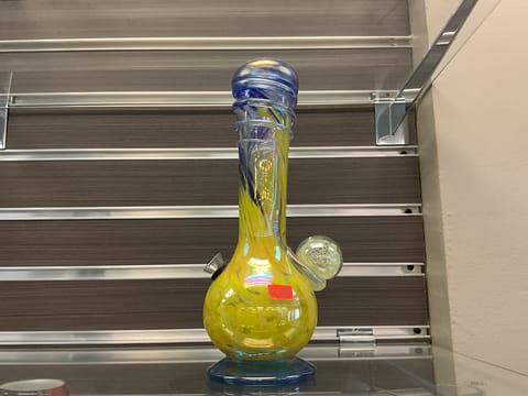Yellow Blue Hallow Toad Bong