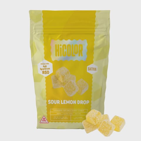 HiColor | Gummies | - RSO Sour Lemon Drop | 10mg x 10