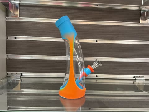 Orange Blue Silicon Curve Bong