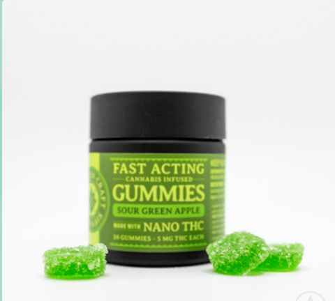 Sour Green Apple Nano Gummie 100mg Fast Acting