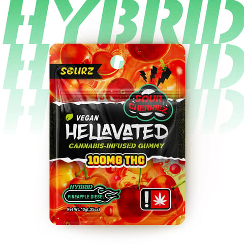 Sour Cherry 100MG Gummy (Hellavated)