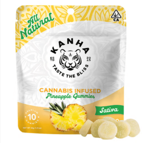 Kanha | Pineapple | Gummies | Sativa | 100mg | 10pk
