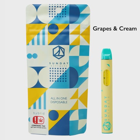 Sunday Extracts - Live Resin 2g Disposable (Grapes & Cream)