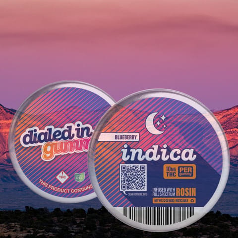 Blueberry Indica Rosin Gummies by Dialed In | Golden Rookie