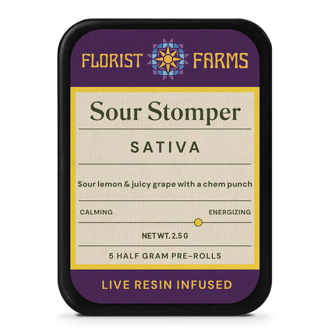 florist farms- Sour Stomper | 5 - 0.5G Live Resin Infused Pre-Rolls