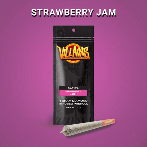 Villains - 1g Diamond Infused Preroll - Strawberry Jam