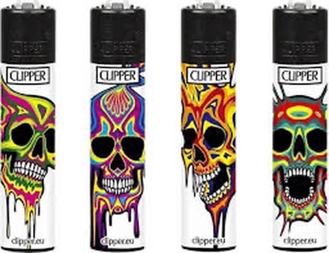 Clipper Lighter -Melting Skulls