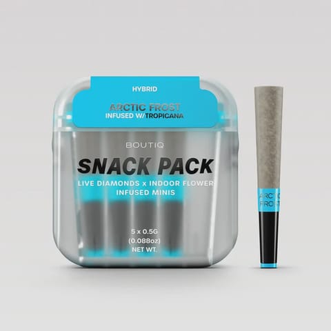 Boutiq | Arctic Frost (H) | .5g THC x 5 Diamond Infused Mini Preroll Joints