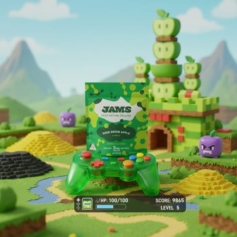JAMS - Jellies Fast Acting Gummies 20 Pack 100mg - Hybrid : Sour Green Apple