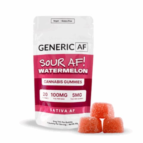 Generic AF - Sour AF! Watermelon | 100mg 20Pk Gummies
