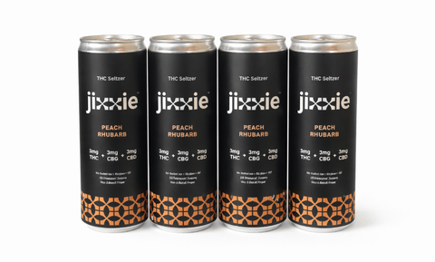 Jixxie - Peach Rhubarb - 3mg THC, 3mg CBG, 3mg CBD - 4-Pack