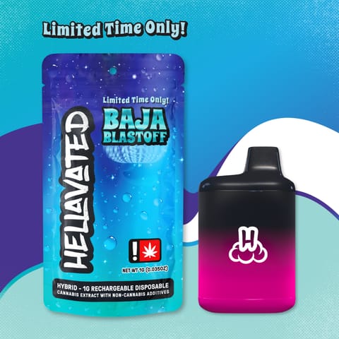 Hellavated | Baja Blastoff | 1G | Flavored Distillate | Cloud Bar | Disposable