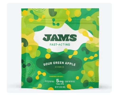 Jams | Fast Acting Gummies | Sour Green Apple | Hybrid | 20pk