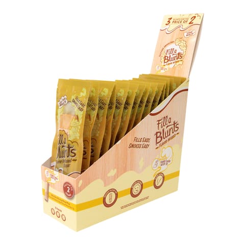 Fill-a Blunts 2 Gram Fatty Pre Rolled Hemp Wrap Blunt Tubes with Sugar Flavor Wood Filter Tips [Pack of 3]