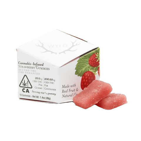 WYLD | Strawberry (H) 20:1 | 20mg CBD / 1mg THC x 10 Gummies