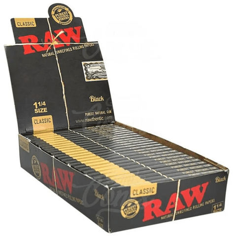 Raw Classic Black Rolling Papers - 1 1/4 Size (EACH) - Regular