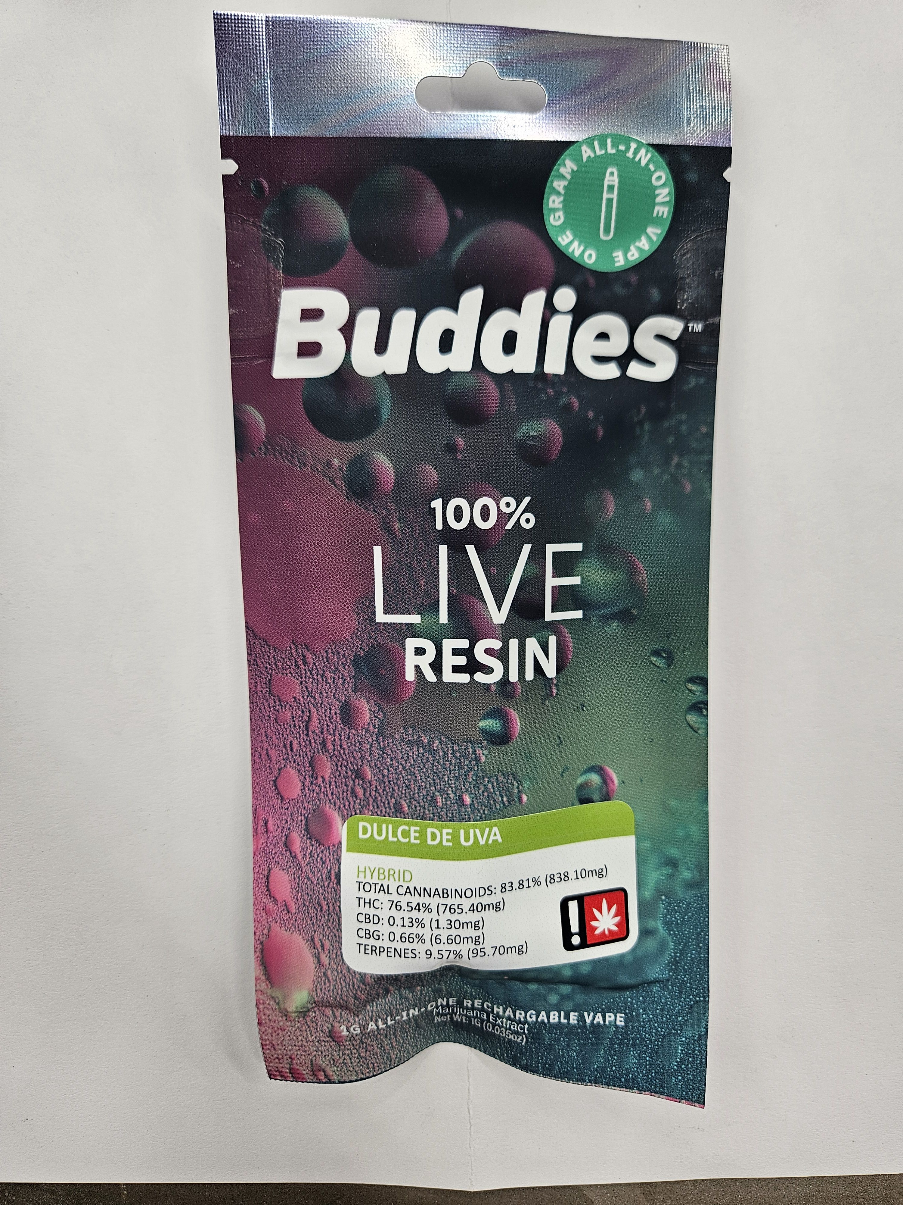 Buddies | Dulce De Uva Live Resin AIO Vape | 1g