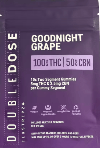 Double Dose Goodnight Grape 1:5 CBN Gummies Haute & Heady