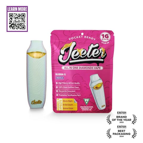 Bubba G 1g AIO Diamond Infused Disposable | Jeeter | Indica