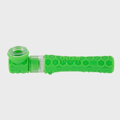 Ooze Piper Silicone Glass Hand Pipe & Chillum - Slime Green