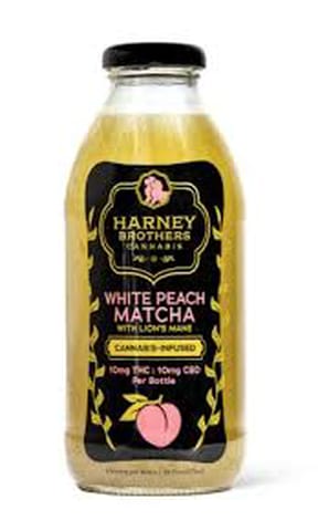Harney Brothers - White Peach Matcha + Lions Mane 1:1 | 10mg THC:CBD Beverage