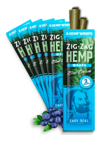 ZIG-ZAG Hemp Wraps 6-Pack - Blue Dream (2 Wraps per Pack) 100% Natural, Slow-Burning