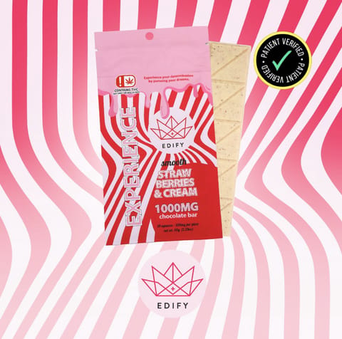 Edify | 1000mg THC | Strawberries & Cream Chocolate Ba