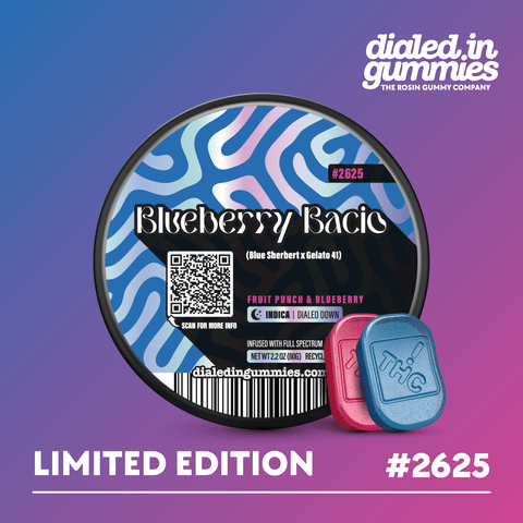 Blueberry Bacio (Indico) (I) 100mg Strain Specific Rosin Gummies