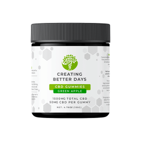 Creating Better Days CBD Gummies 1500 MG Green Apple