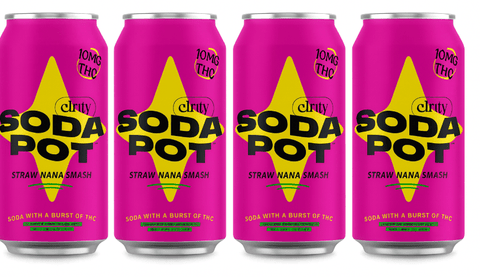 Clr!ty Soda Pot - 10mg THC Soda - 12oz - Straw-nana Smash - 4 Pack