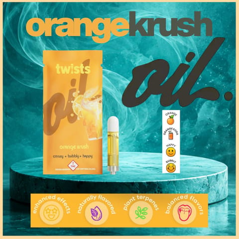 Orange Krush 1g Oil Twists Distillate Vape Cartridge by Oil by Craft | Golden Rookie