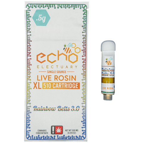 LIVE ROSIN XL CARTRIDGE | RAINBOW BELTS 3.0 | HYBRID | 0.5 GRAM | 510 THREAD