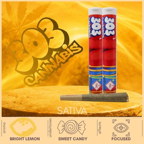 Lemonrooz Sativa Pre-Roll by 303 Cannabis | Golden Rookie