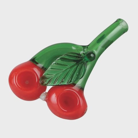Double Cherry Glass Hand Pipe