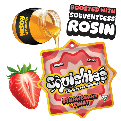 (REC) Solventless Rosin Gummies 200mg - Strawberry Twist (Sativa)