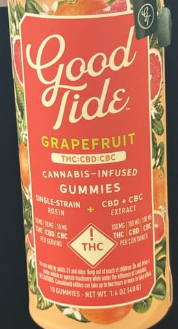 Good Tide | Grapefruit 1:1:1 THC:CBD:CBC Sativa | Gummies | 100mg | 10ct
