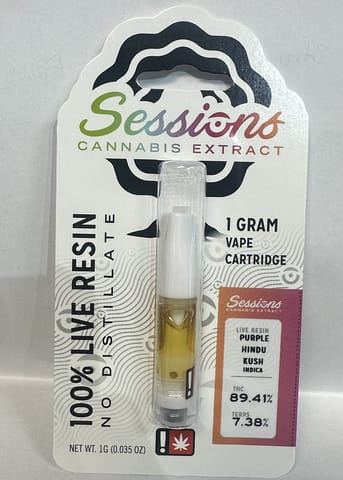 Sessions | Purple Hindu Kush | 1G | Live Resin | Cartridge