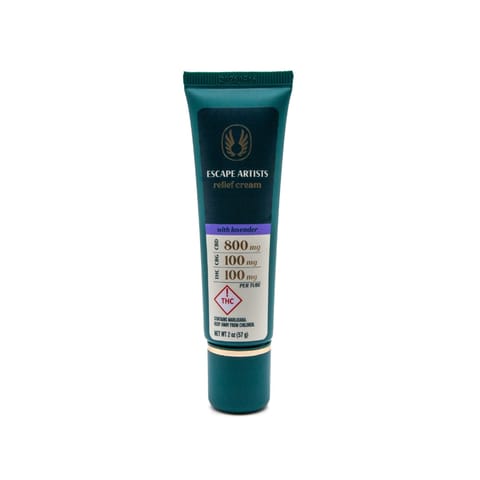 Escape Artists Relief Cream Menthol 2oz 8:1:1 800mg CBD:100mg CBG:100mg THC